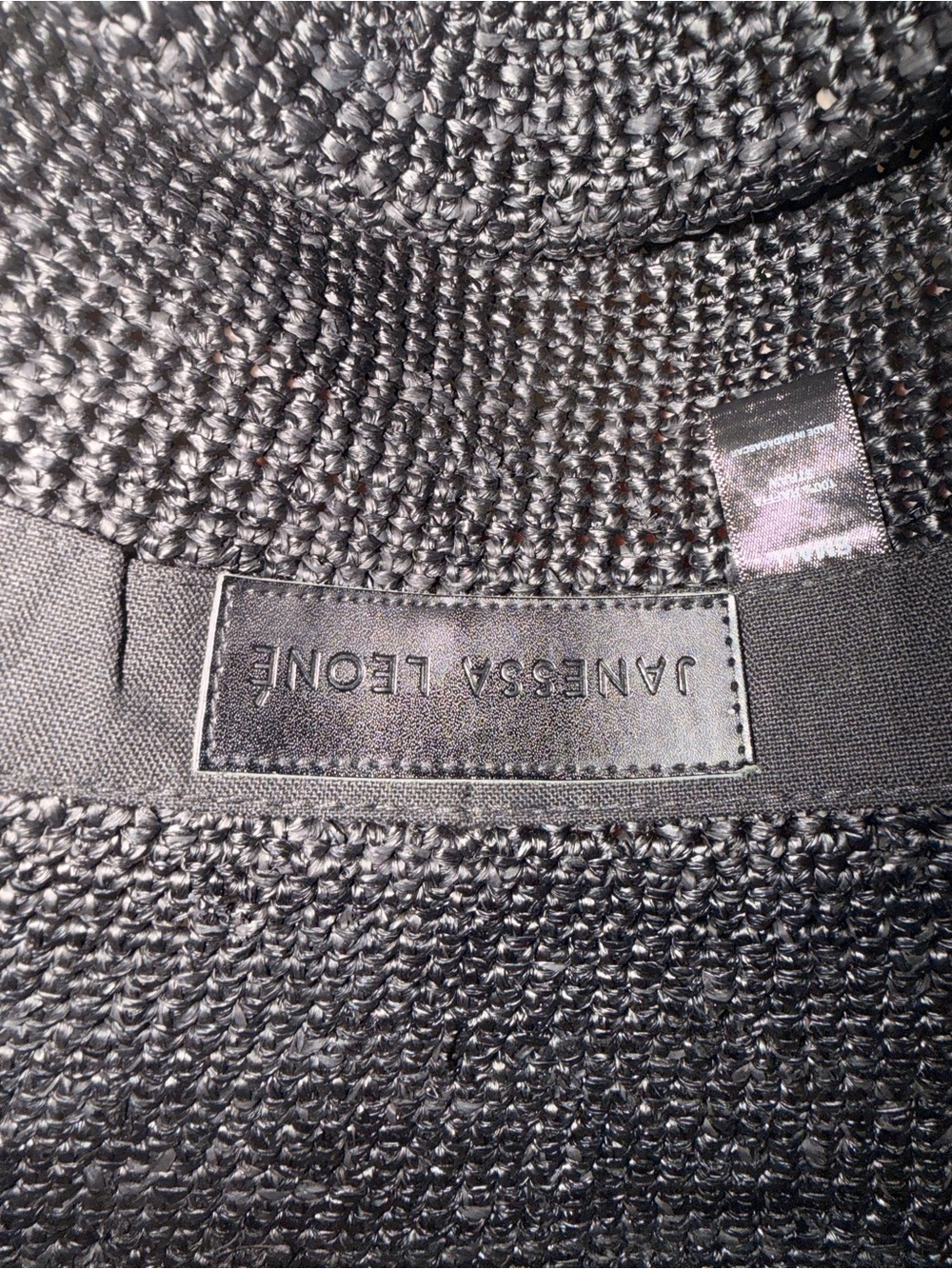Janessa Leoné Felix Raffia Bucket Hat Black size S - Picture 3 of 4